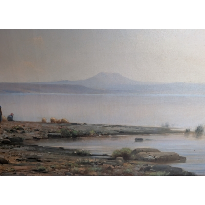 Tableau \"Bord du Nile\" signé A. VEILLON