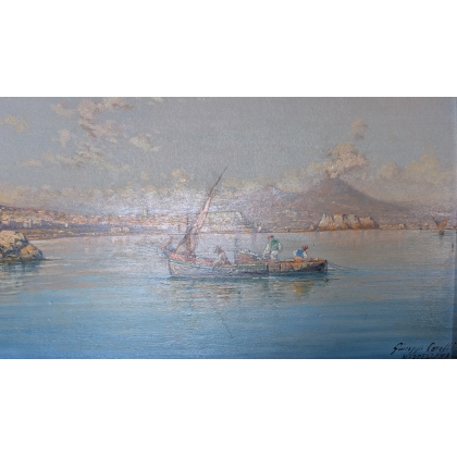 Tableau \"Vue de Naples\" signé CARELLI