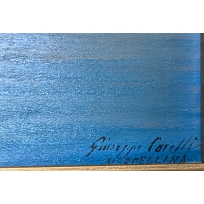 Tableau \"Vue de Naples\" signé CARELLI