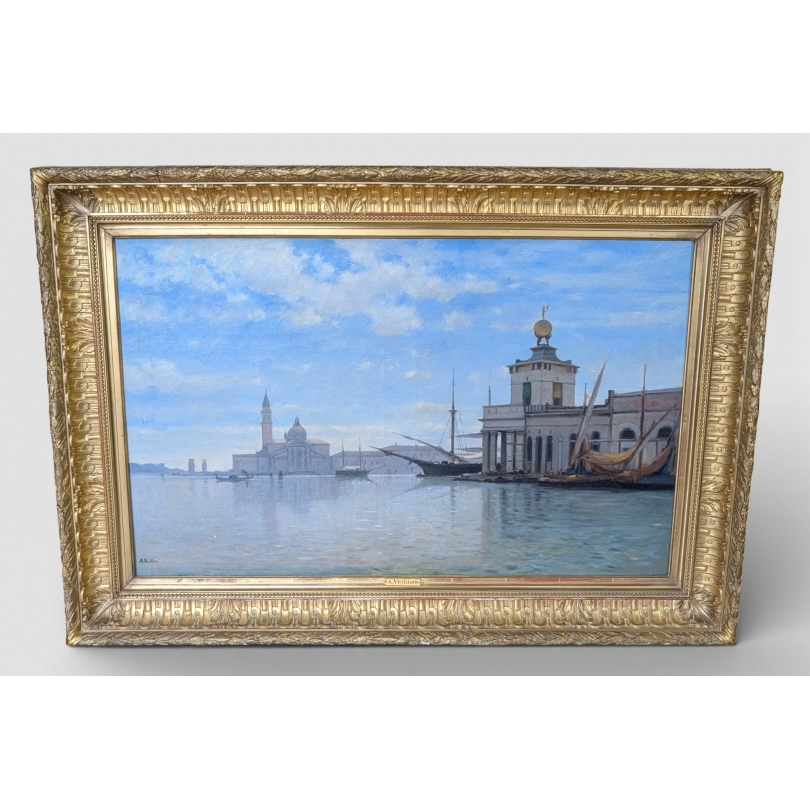 Tableau \"Venise\" signé A. VEILLON