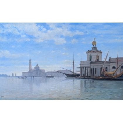 Tableau \"Venise\" signé A. VEILLON