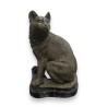 Bronze \"Chat assis\", socle en marbre