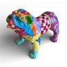 Bouledogue anglais en résine décor Pop Art