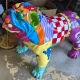 Bouledogue anglais en résine décor Pop Art
