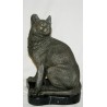 Bronze \"Chat assis\", socle en marbre