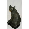 Bronze \"Chat assis\", socle en marbre