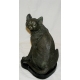 Bronze "Chat assis", socle en marbre