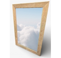 Miroir en bois doré cannelé