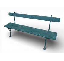 Banc de jardin en fonte et bois, peint vert