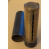 Leather-covered brass coin tube