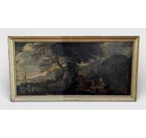 Tableau "Paysage animé de bord de mer"