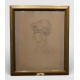 Dessin "Portrait de femme" signé