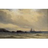 Tableau \"Bord de mer\" signé L. MENNET