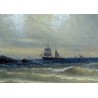 Tableau \"Bord de mer\" signé L. MENNET
