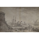 Dessin "Port" attibué à LACROIX DE MARSEILLE