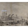 Dessin "Port" attibué à LACROIX DE MARSEILLE