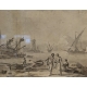 Dessin "Port" attibué à LACROIX DE MARSEILLE