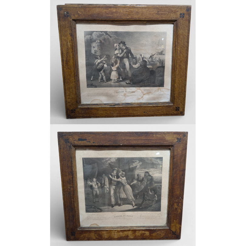 Paire de gravures "Marin"