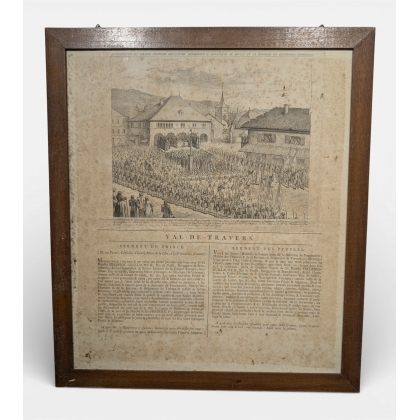 Engraving entitled ‘Val de Travers’ by GIRARDET
