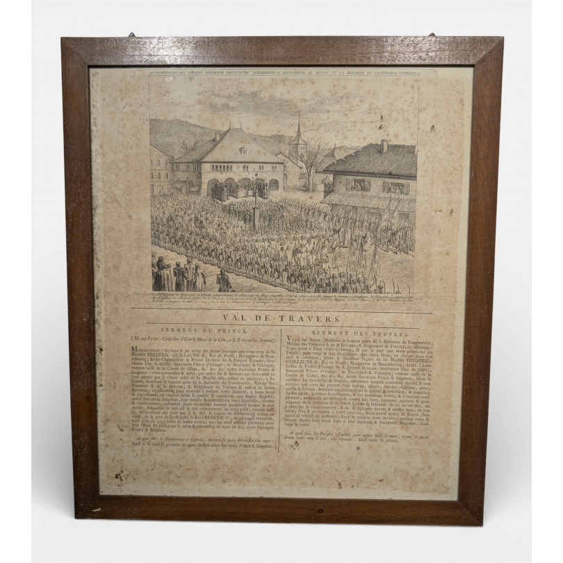 Engraving entitled ‘Val de Travers’ by GIRARDET