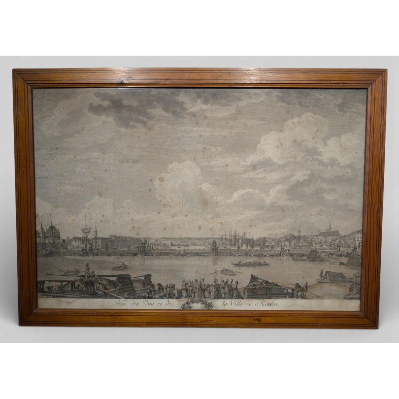Gravure "Rouen" par COCHIN