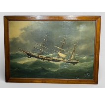 Tableau "Marine" signé Ed. ADAMS 1880