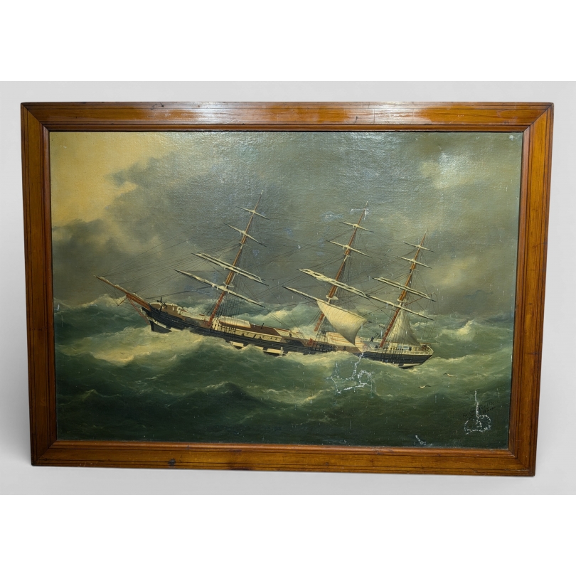 Tableau "Marine" signé Ed. ADAMS 1880