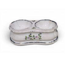 Salière double en porcelaine tendre