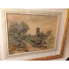 Aquarelle "Bord de rivière" mongramm FD 92  sur Moinat SA  - Antiquités décoration -  Gouaches, Aquarelles, Pastels
