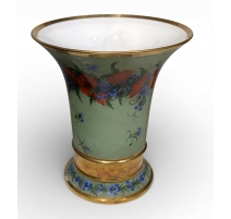 Cache-pot rond en porcelaine Coquelicots