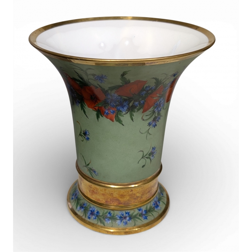 Cache-pot rond en porcelaine Coquelicots