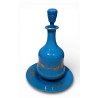 Blue opaline carafe with gold decoration