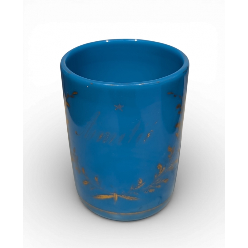 Blue opaline cup with gold decoration