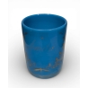 Gobelet en opaline bleue décor or