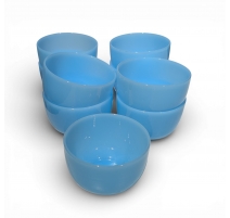 Lot de 9 bols en opaline bleue