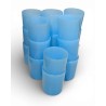Set of 17 blue opaline glasses