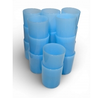 Lot de 17 verres en opaline bleue