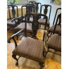 Suite de 10 chaises et 2 fauteuils bois laqué
