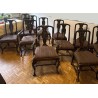 Suite de 10 chaises et 2 fauteuils bois laqué