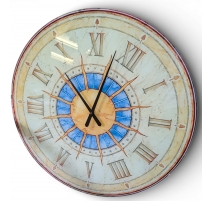 Pendule murale en verre imprimé