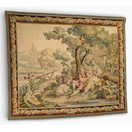  Tapisserie AUBUSSON scène champêtre sur  Moinat SA  - Antiquités décoration