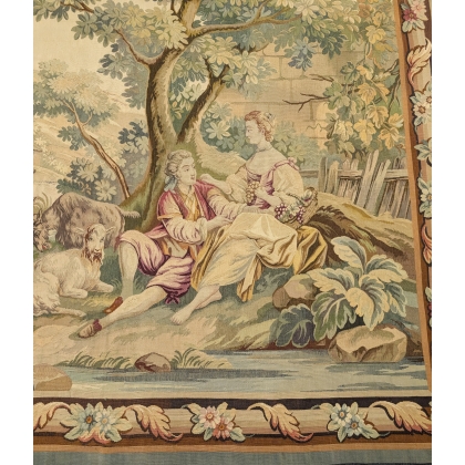  Tapisserie AUBUSSON scène champêtre sur  Moinat SA  - Antiquités décoration