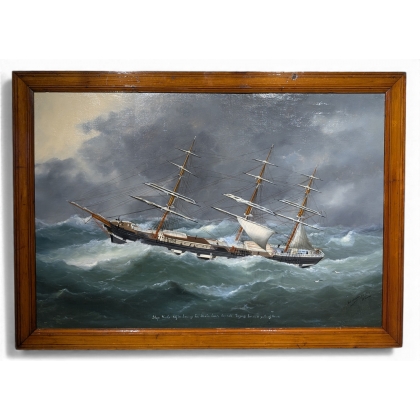 Tableau \"Marine\" signé Ed. ADAMS 1880