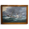 Tableau \"Marine\" signé Ed. ADAMS 1880