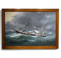 Tableau "Marine" signé Ed. ADAMS 1880