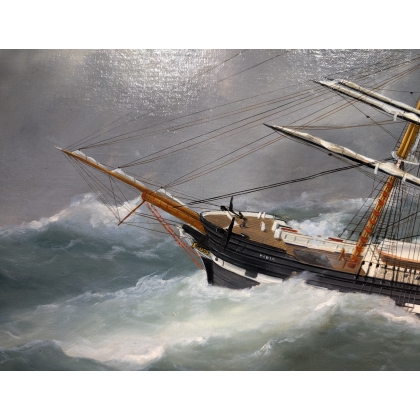 Tableau \"Marine\" signé Ed. ADAMS 1880