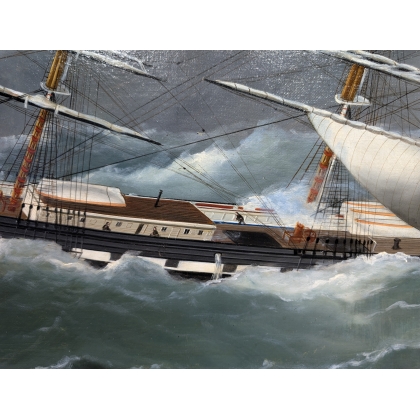 Tableau \"Marine\" signé Ed. ADAMS 1880