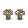 A pair of carved stone fruit bowls
