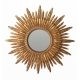Miroir Soleil en résine dorée