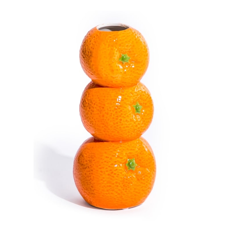 "Oranges" ceramic vase